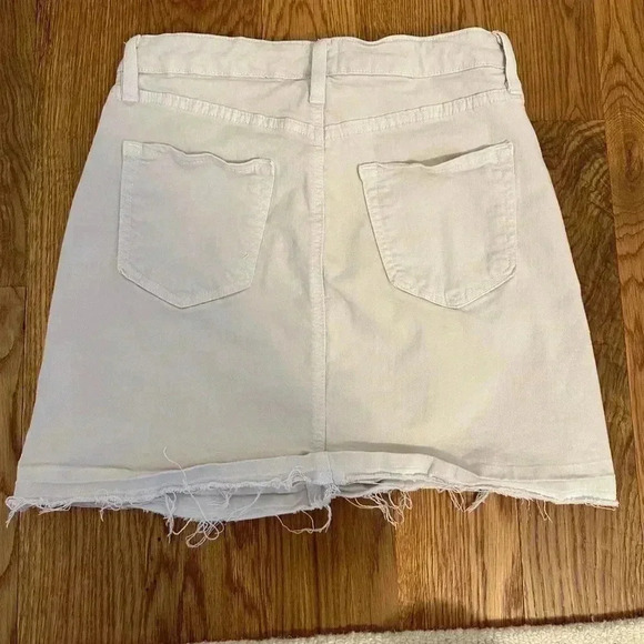 Just Black Released Hem Mini Denim Skirt Oatmeal Size S - Picture 3 of 3